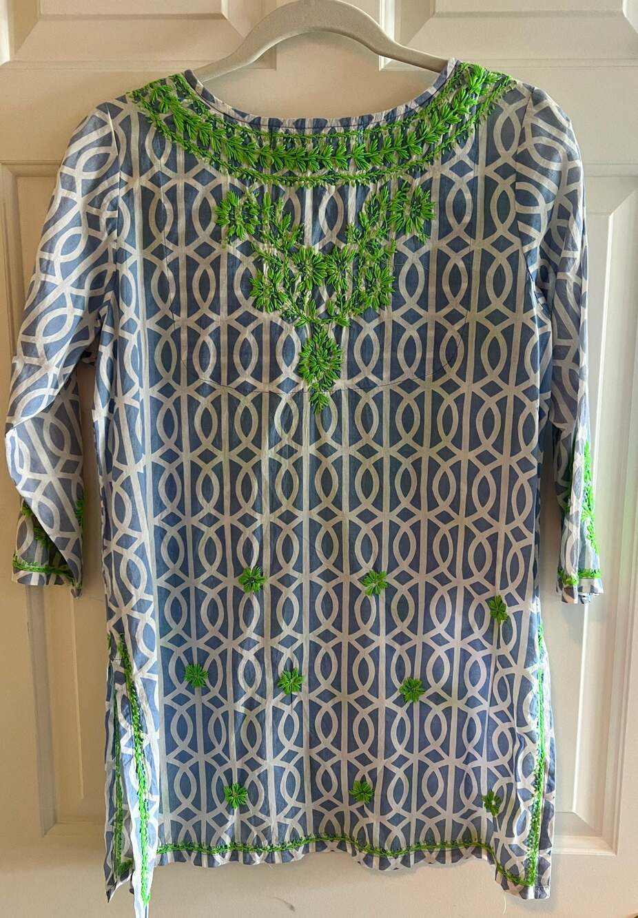 Gretchen Scott Size S Coastal Geometric Embroidered Tunic - Picture 5 of 9